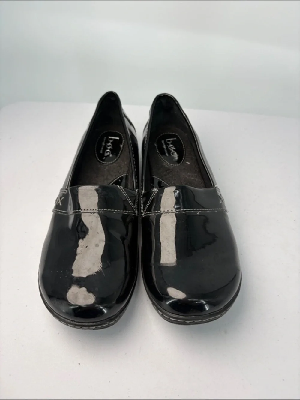👘 b.o.c. Black Patent Slip-On Loafers